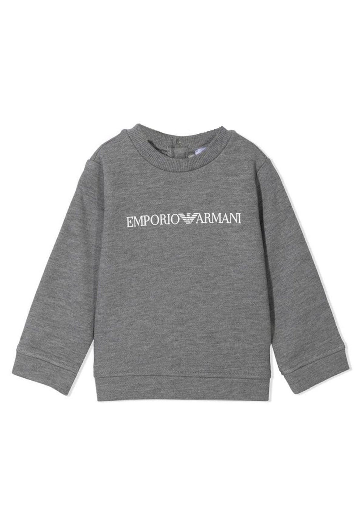 Felpa per neonato Emporio Armani grigia in cotone