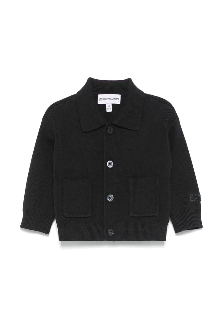 Maglia cardigan neonato Emporio Armani blu navy in cotone