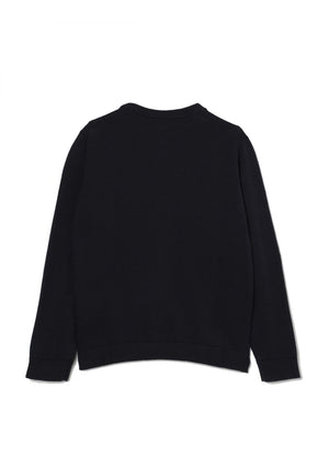 Emporio Armani maglia cardigan blu navy bambino in cotone
