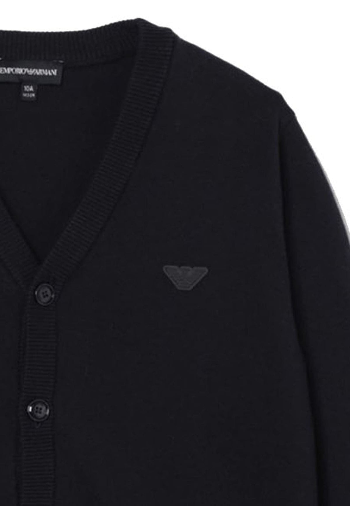 Emporio Armani maglia cardigan blu navy bambino in cotone