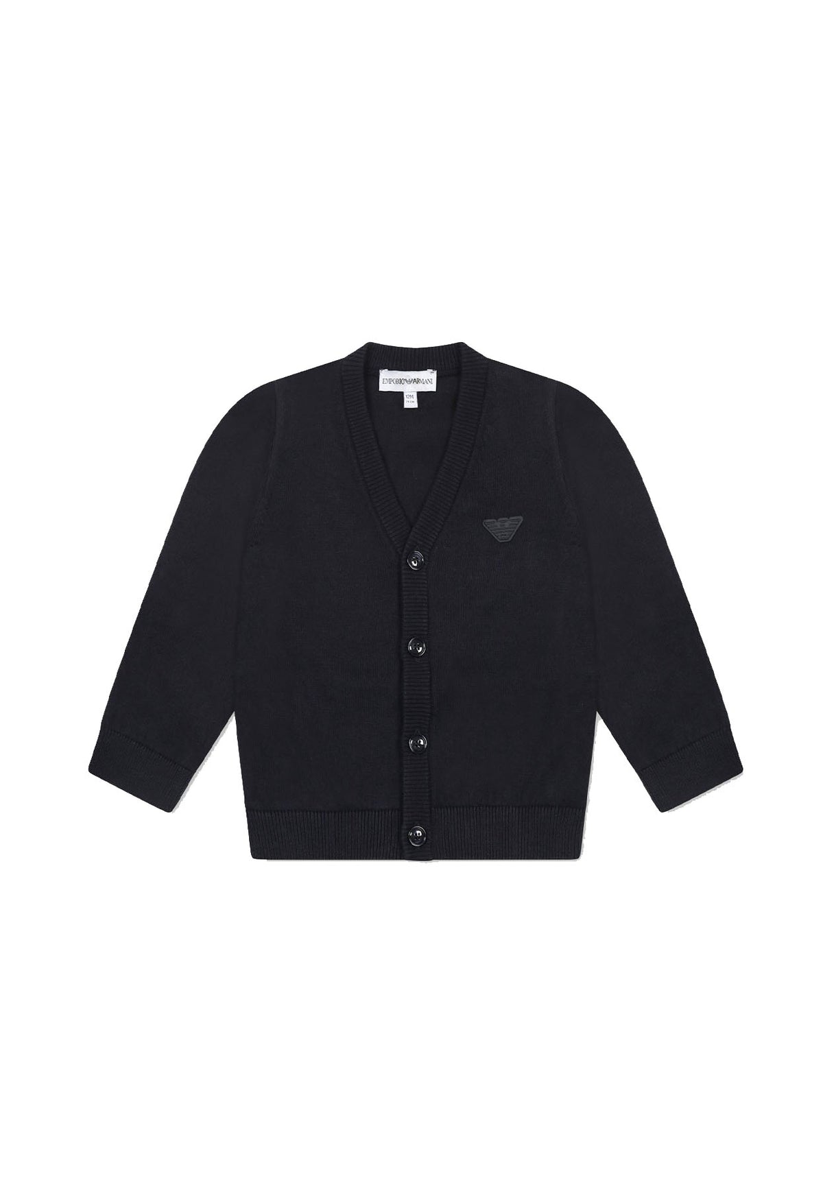 Emporio Armani maglia cardigan blu navy neonato in cotone