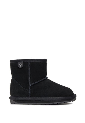 Stivaletto bambina EMU Australia wallaby mini nero in pelle scamosciata