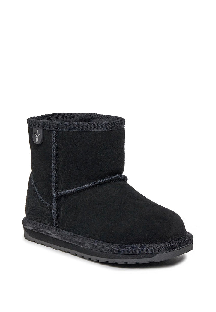Stivaletto bambina EMU Australia wallaby mini nero in pelle scamosciata