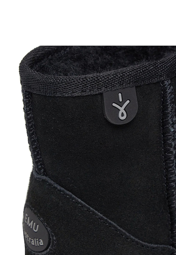 Stivaletto bambina EMU Australia wallaby mini nero in pelle scamosciata