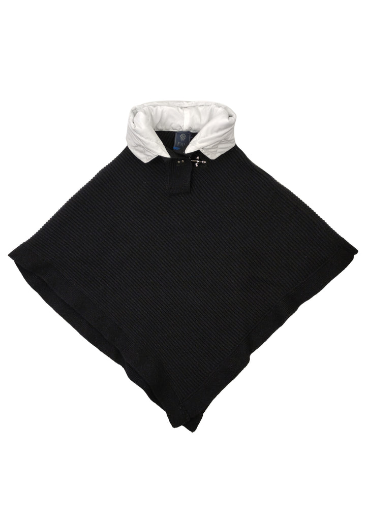 Poncho bambina Fay nero lurex in misto cashmere