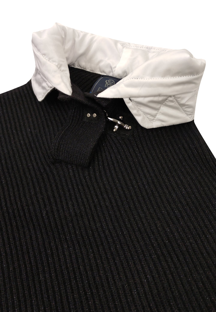 Poncho bambina Fay nero lurex in misto cashmere