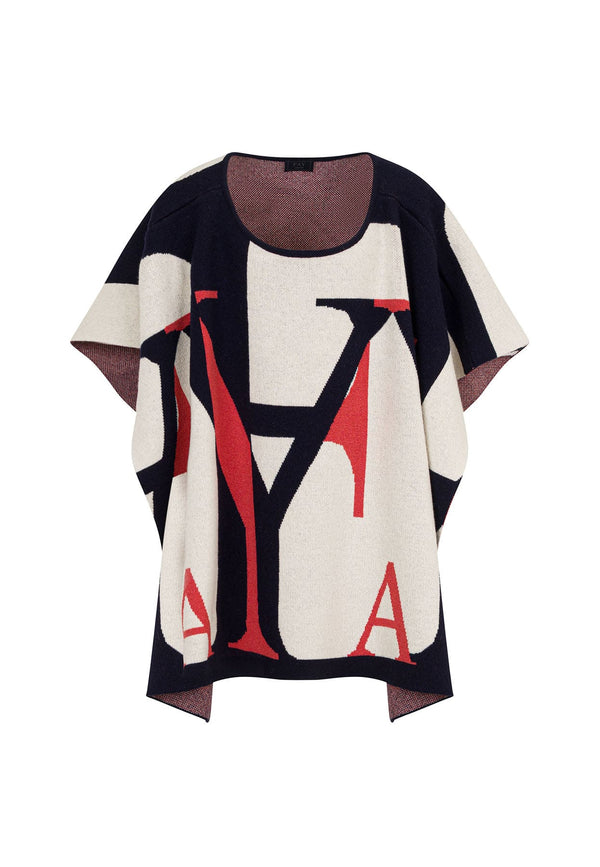 Poncho bambina Fay multicolor in lana e cashmere