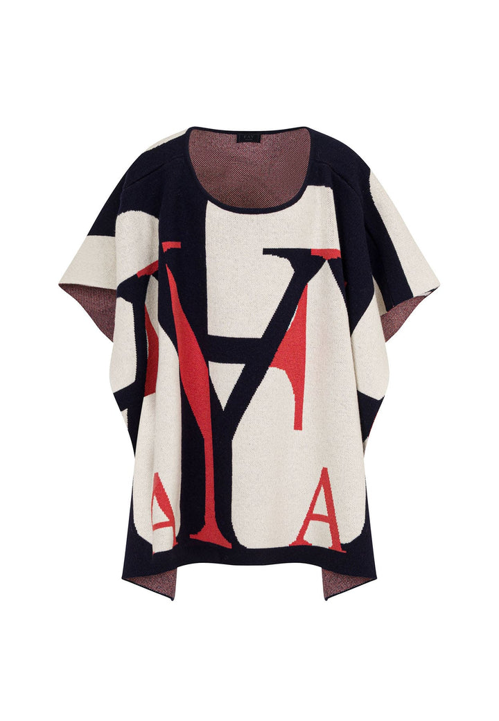 Poncho bambina Fay multicolor in lana e cashmere