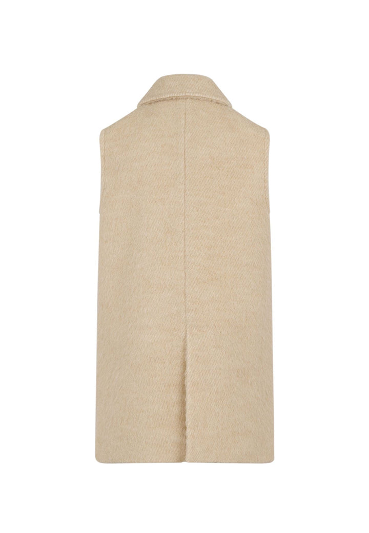 Gilet lungo bambina Fay beige chiaro in misto lana
