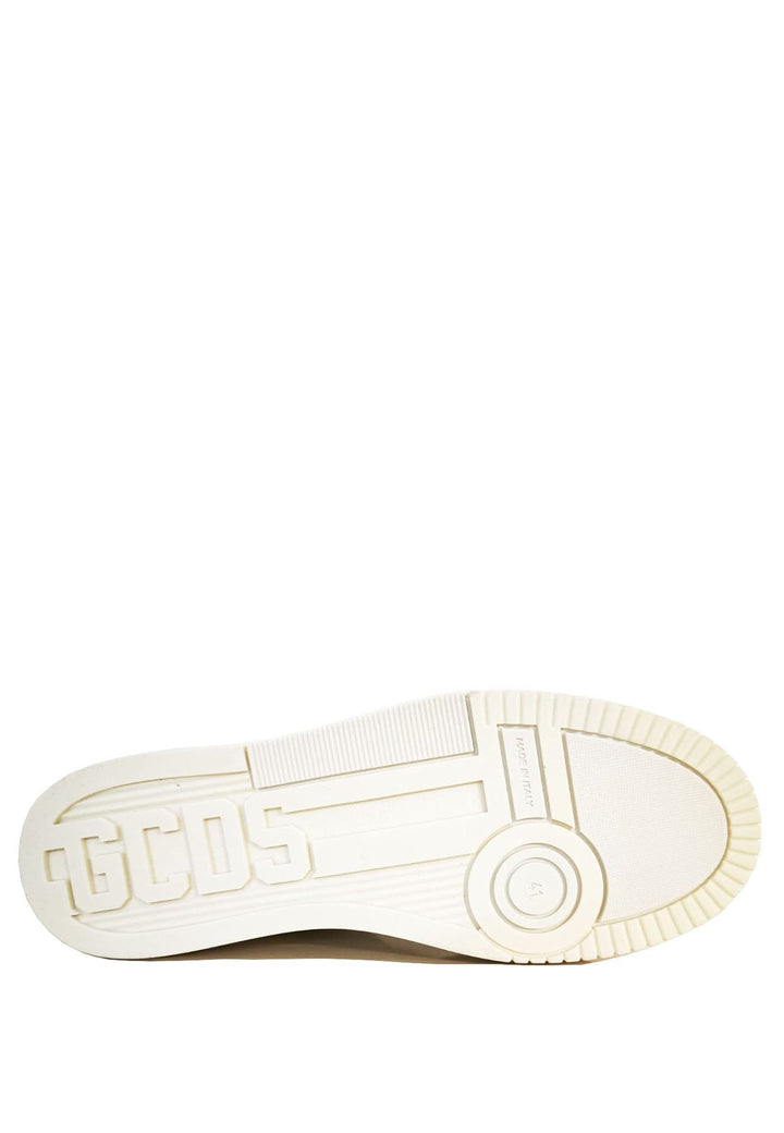Sneakers GCDS unisex bianche e beige in misto pelle