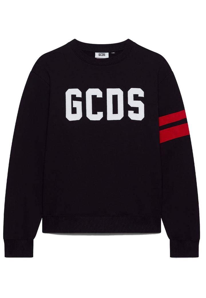 Felpa GCDS unisex nera in cotone