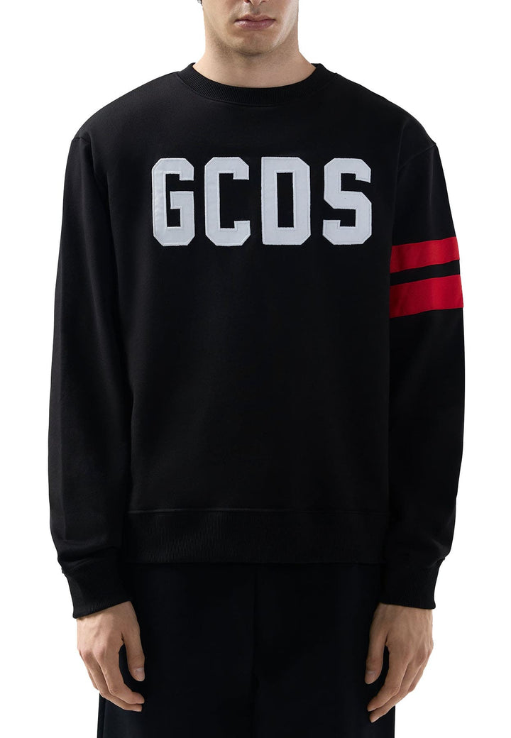 Felpa GCDS unisex nera in cotone