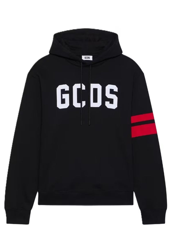 Felpa GCDS unisex nera in cotone
