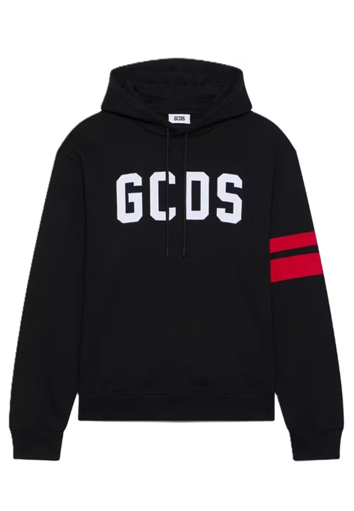 Felpa GCDS unisex nera in cotone