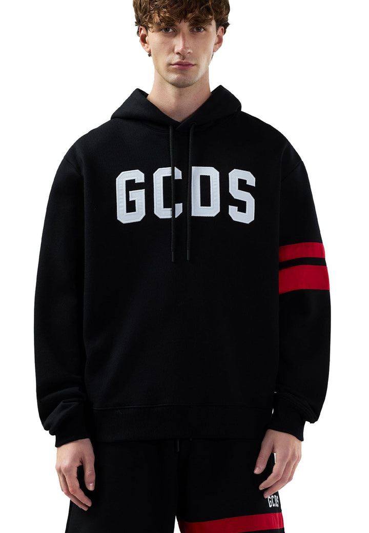 Felpa GCDS unisex nera in cotone
