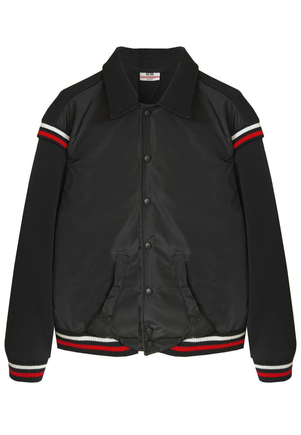 Giubbino bomber GCDS unisex nero in tessuto tecnico