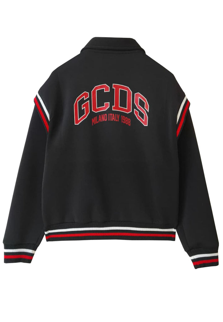 Giubbino bomber GCDS unisex nero in tessuto tecnico