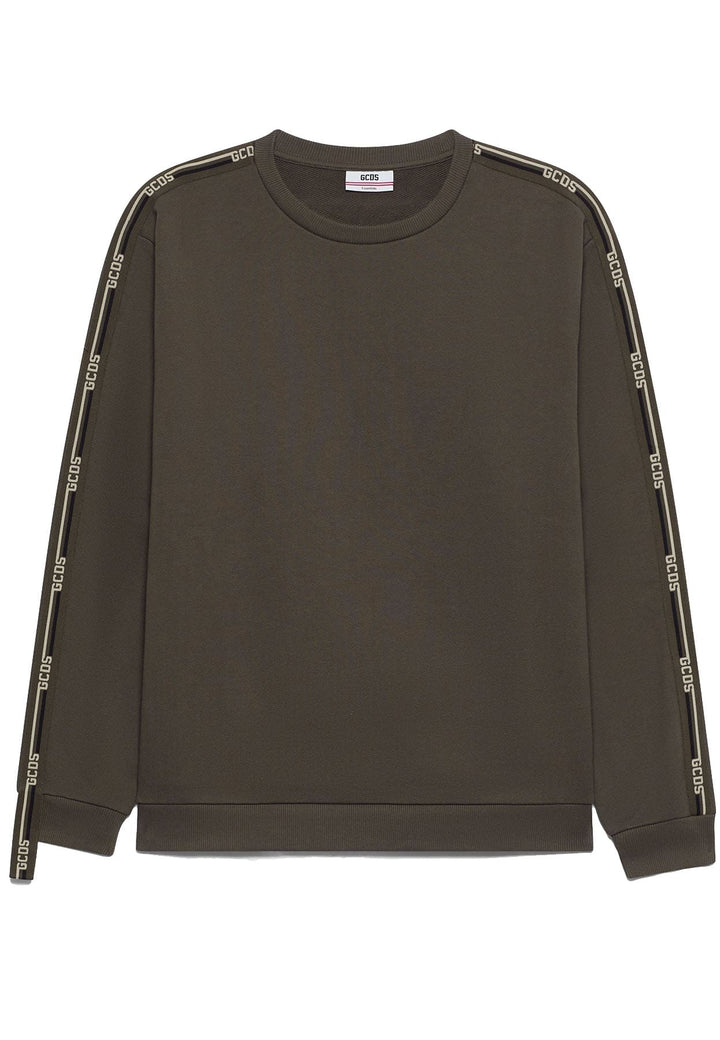 Felpa GCDS unisex verde militare in cotone