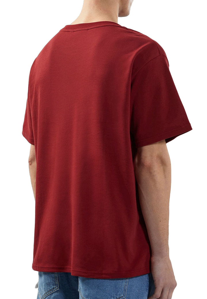 T-shirt GCDS unisex bordeaux in cotone piquet