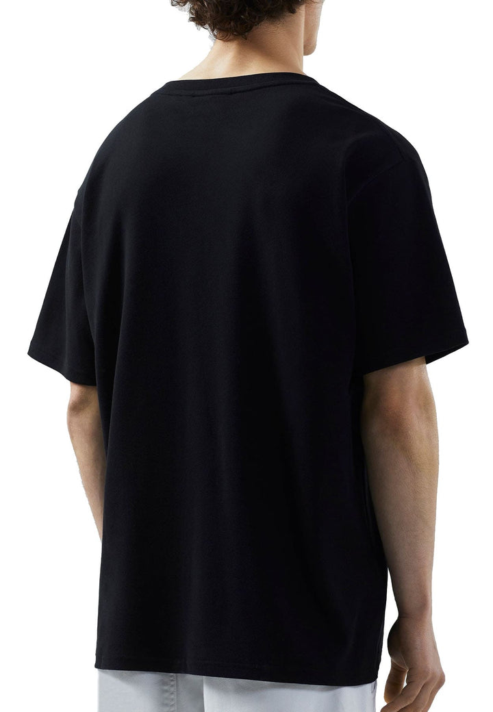 T-shirt GCDS unisex nera in cotone piquet