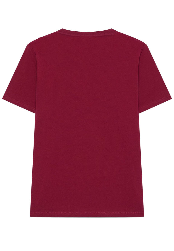 T-shirt GCDS unisex bordeaux in cotone elasticizzato