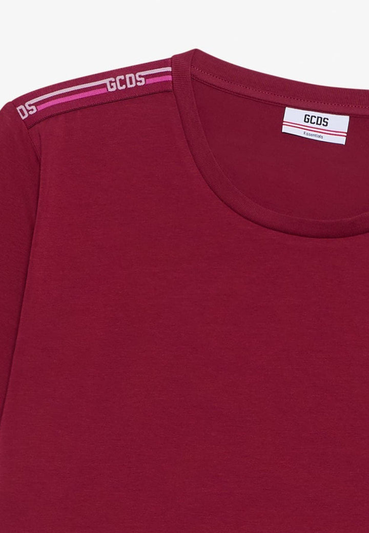 T-shirt GCDS unisex bordeaux in cotone elasticizzato
