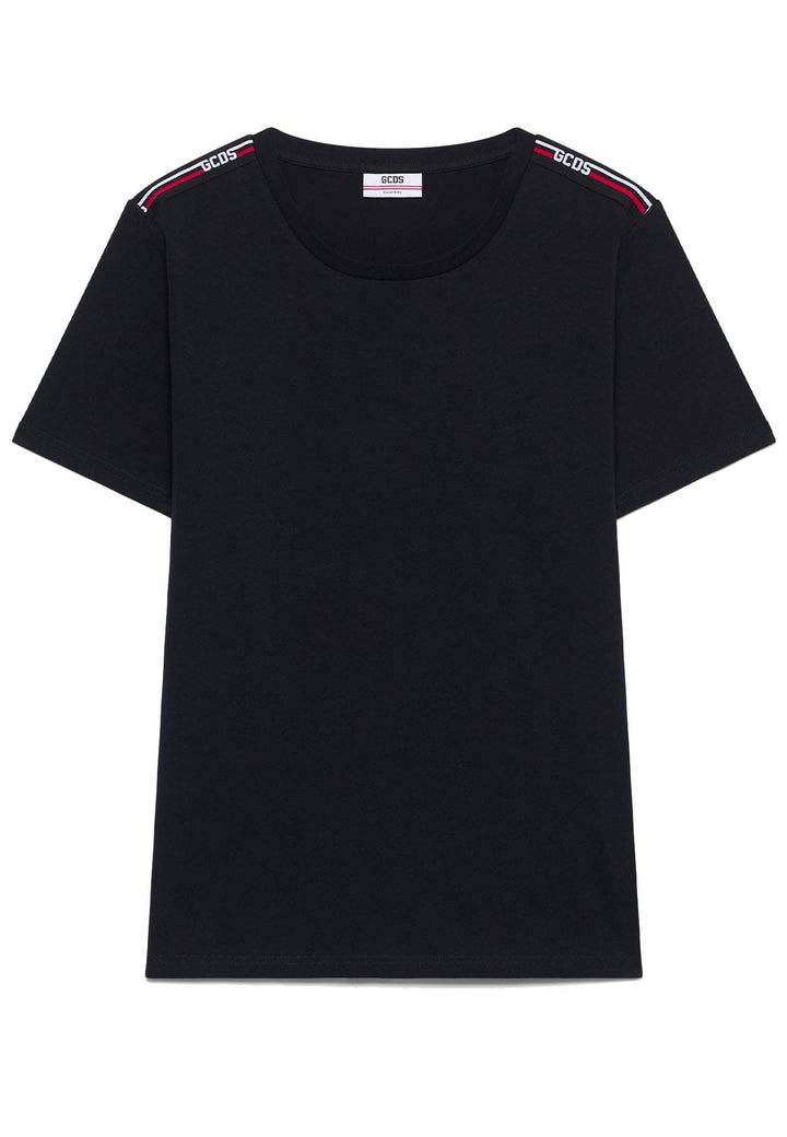 T-shirt GCDS unisex nera in cotone elasticizzato
