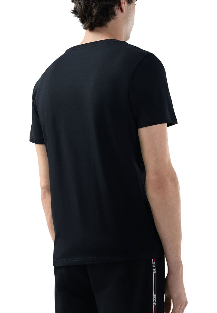 T-shirt GCDS unisex nera in cotone elasticizzato