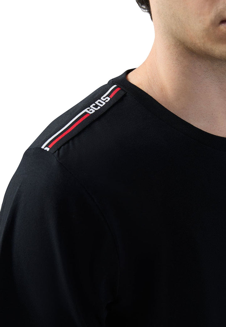 T-shirt GCDS unisex nera in cotone elasticizzato