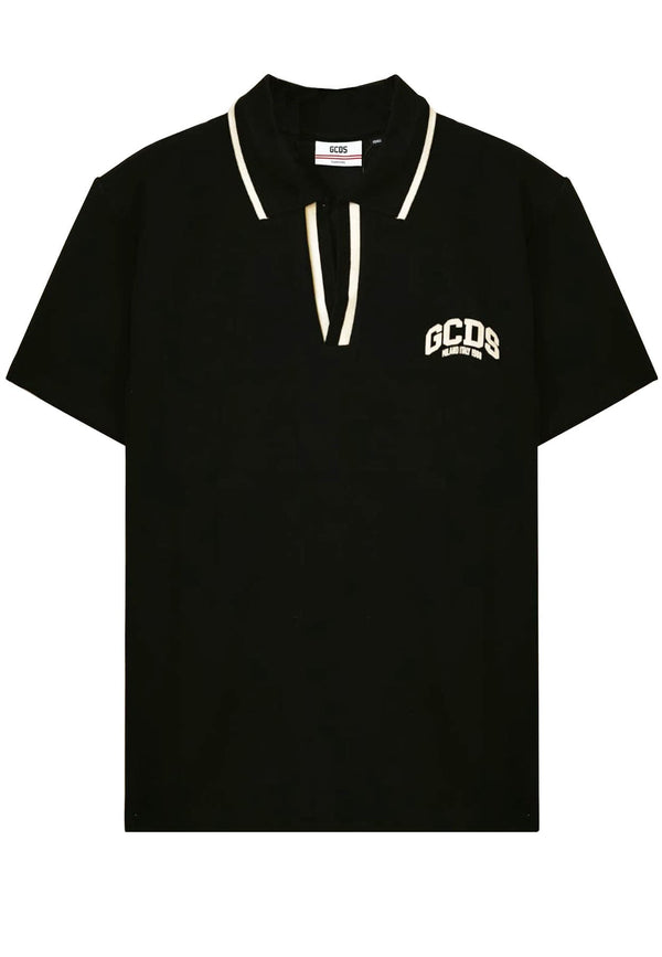 Polo nera unisex GCDS in piquet