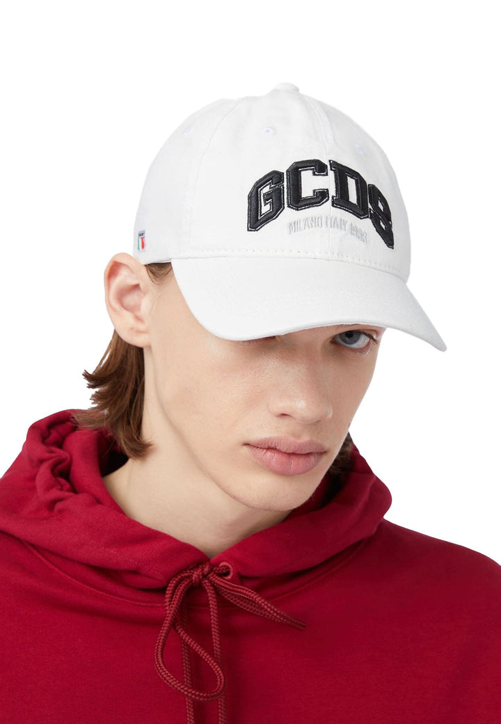 Cappello GCDS unisex bianco in cotone