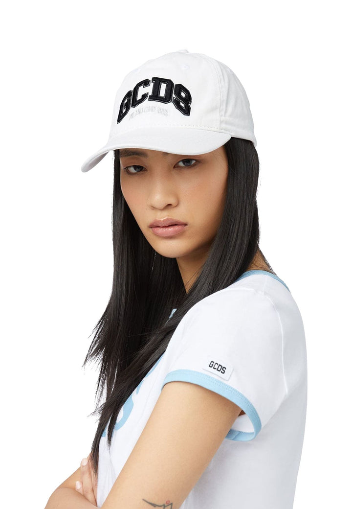 Cappello GCDS unisex bianco in cotone