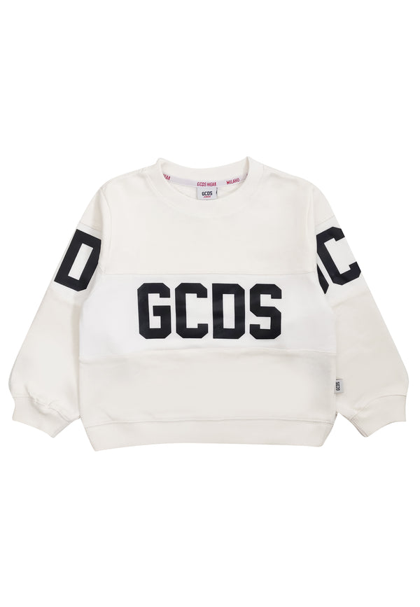 Felpa bambino GCDS panna in cotone