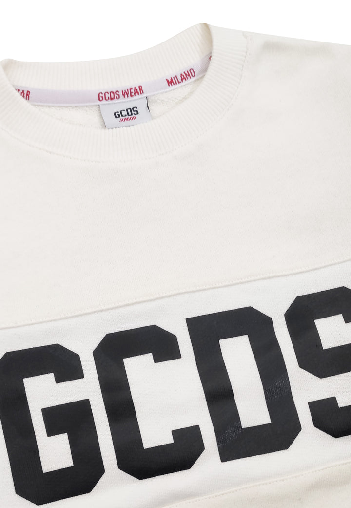 Felpa bambino GCDS panna in cotone