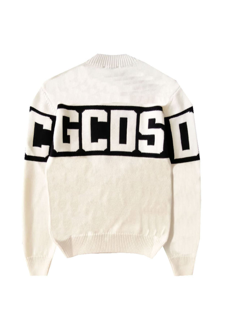 Maglia bambino GCDS kids panna in misto lana