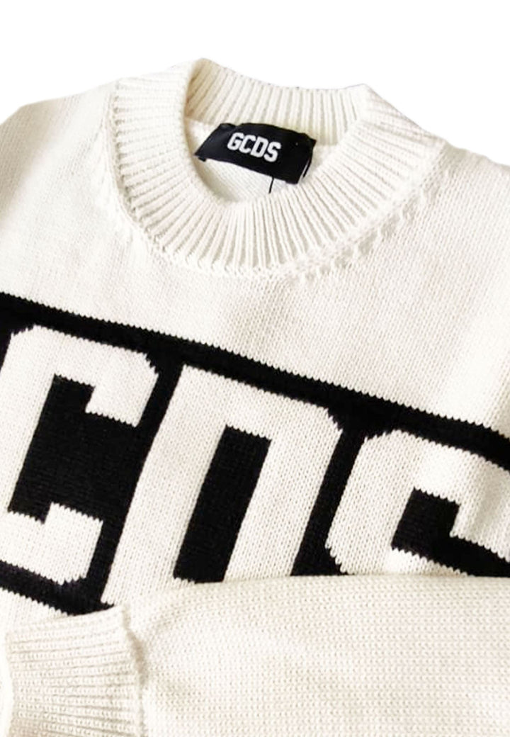 Maglia bambino GCDS kids panna in misto lana