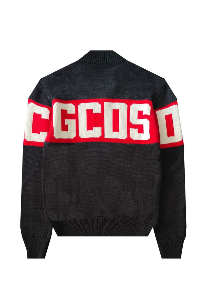 Maglia bambino GCDS kids nera in misto lana