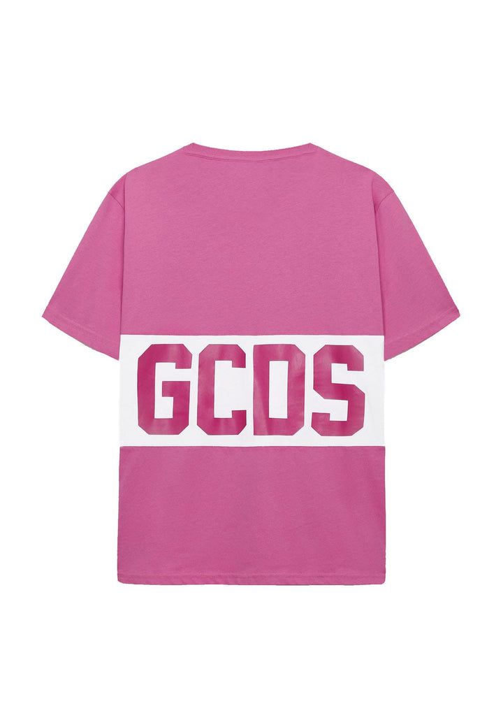 T-shirt bambino GCDS kids fucsia in cotone