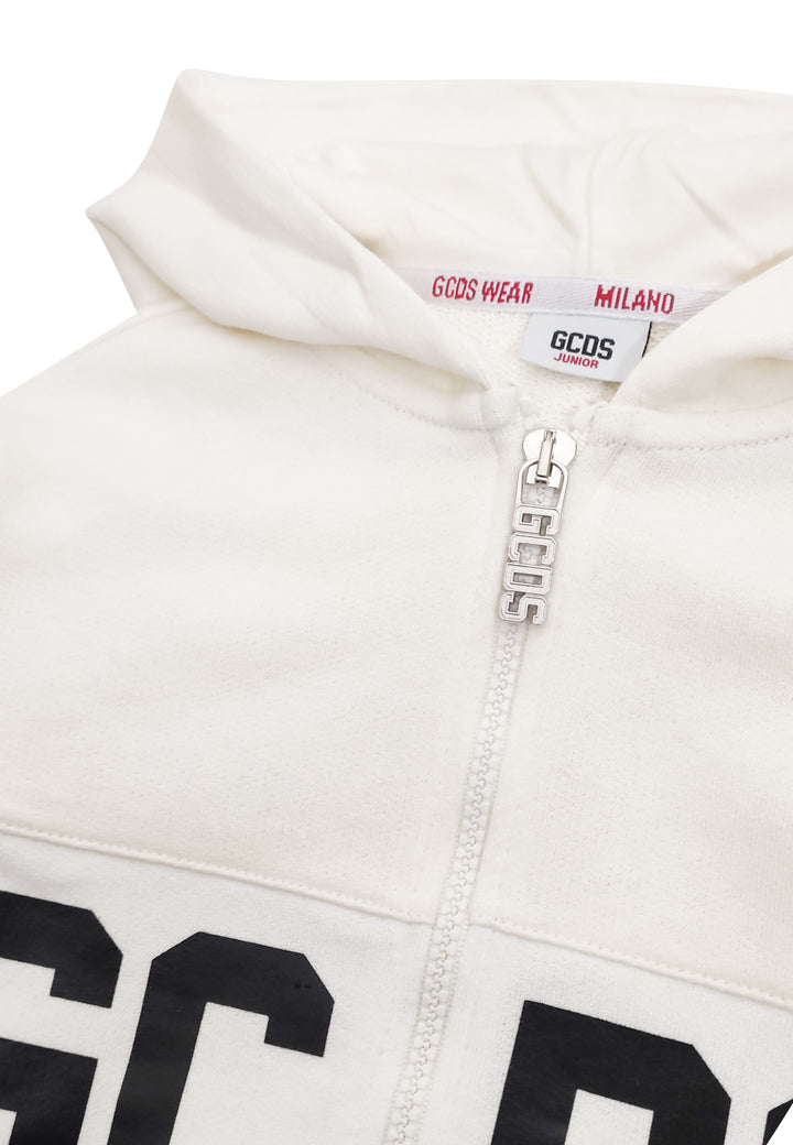 GCDS felpa panna bambino in cotone