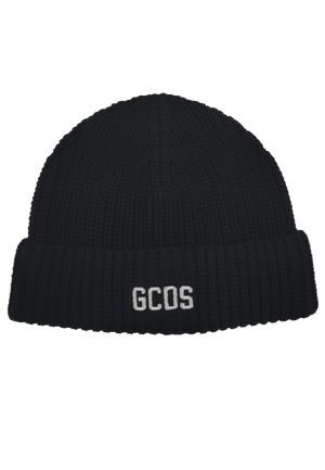 GCDS berretto nero bambino in cotone