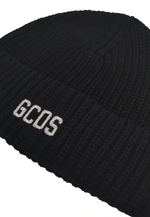 GCDS berretto nero bambino in cotone