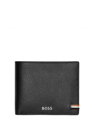 Portafoglio uomo Hugo Boss nero in pelle vegana