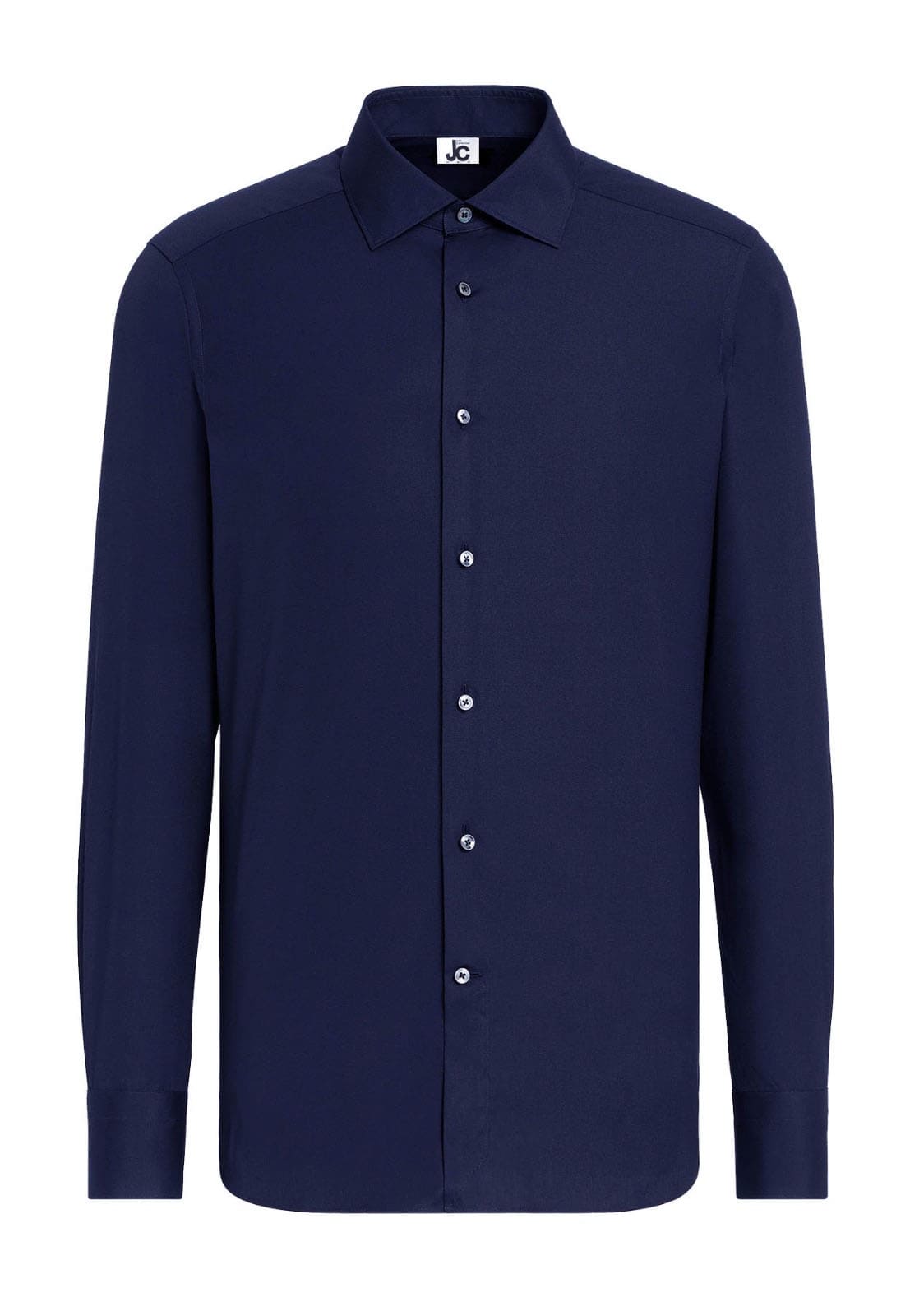 Camicia blu uomo JCMan in tessuto elasticizzato no stiro