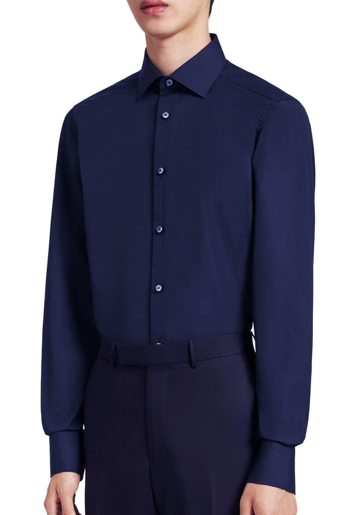 Camicia blu uomo JCMan in tessuto elasticizzato no stiro