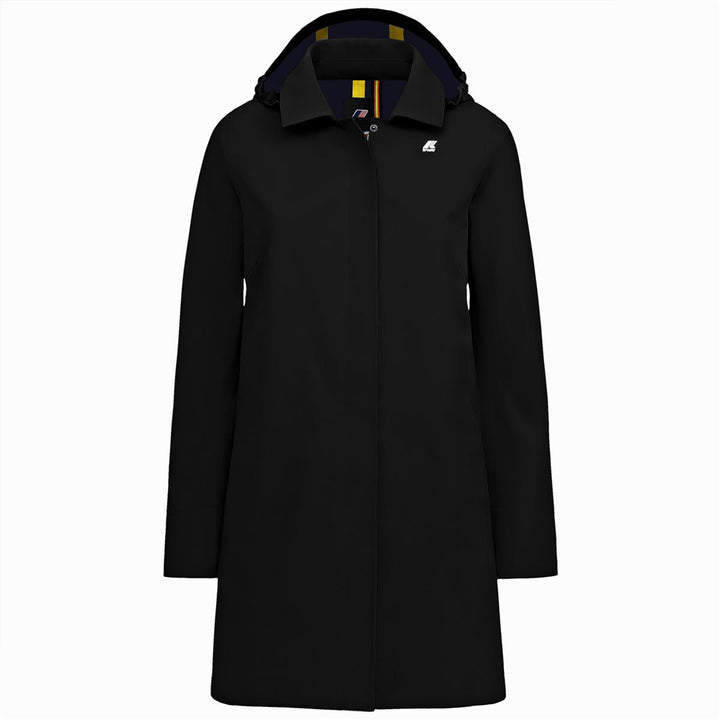 Giacca lunga bambina K-Way Mathilde bonded nera in tessuto tecnico