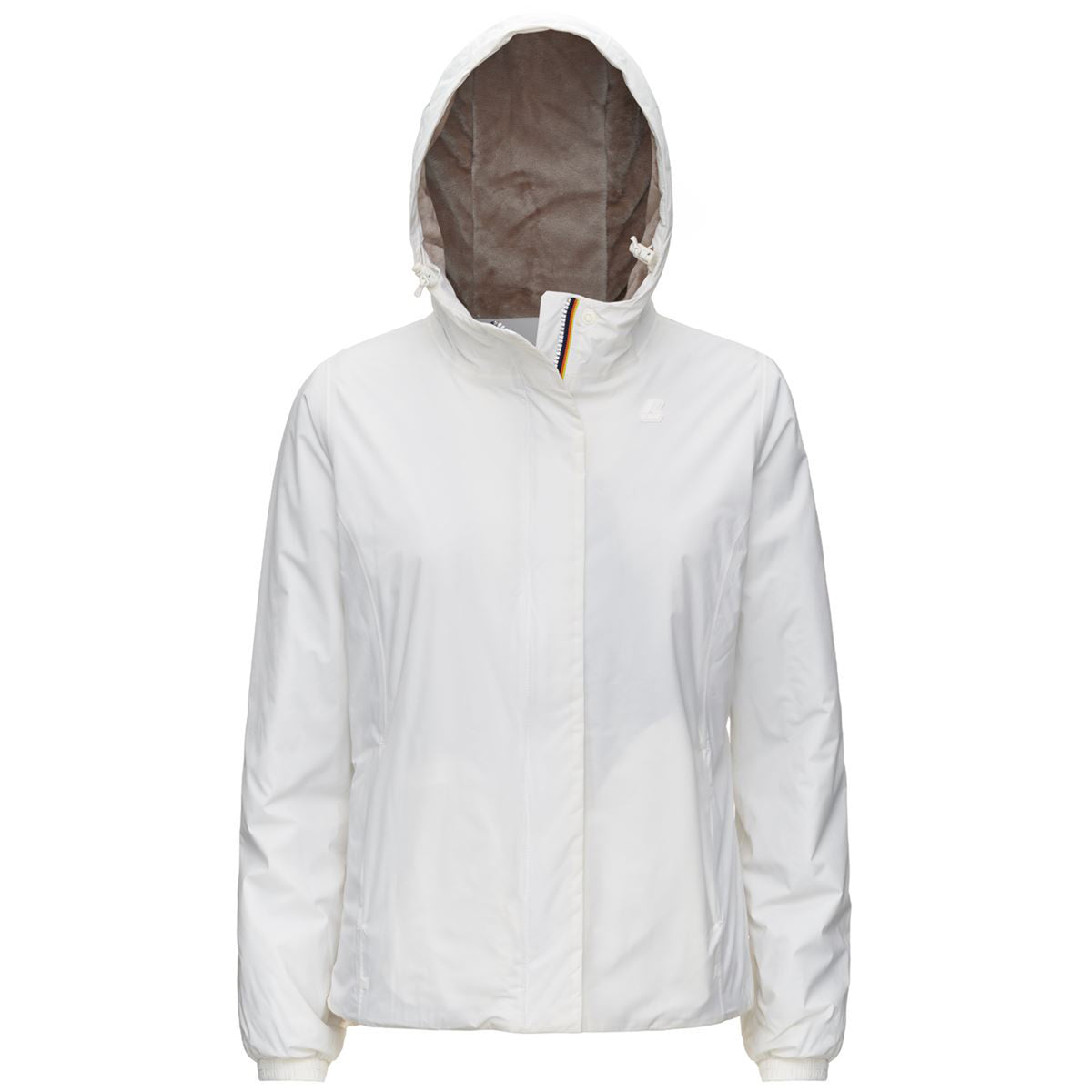 Giubbino bambina K-Way bianco lily micro ripstop marmotta