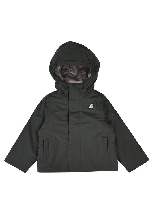 Giacca bambino K-Way verde in nylon ripstop