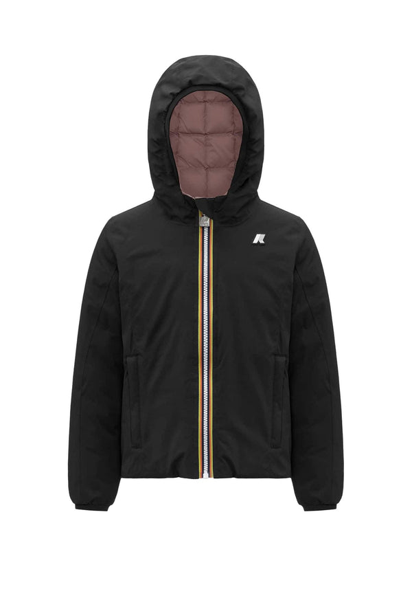 Giubbino bambina K-Way P. Lily thermo double nero/rosa in nylon