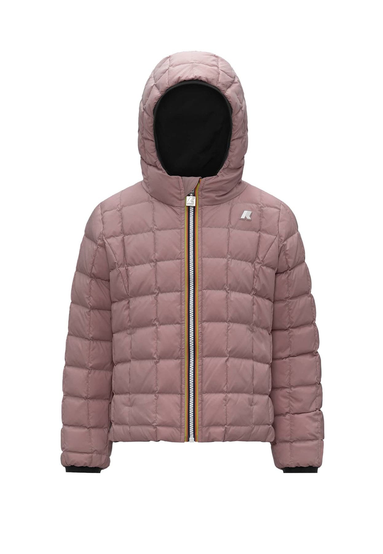 Giubbino bambina K-Way P. Lily thermo double nero/rosa in nylon