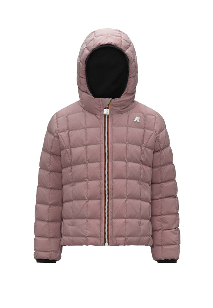 Giubbino bambina K-Way P. Lily thermo double nero/rosa in nylon